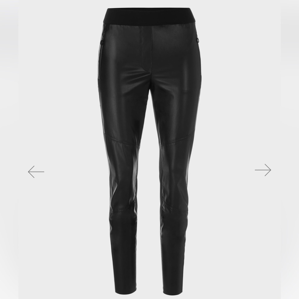 MarcCain Black Faux Leather Pants size US 6